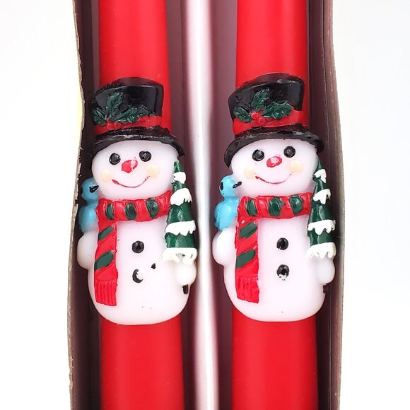 Vintage “Hearthside” Sculptured Snowman Candles – 10” – Set of 2 – NEW - Picture 3 of 4